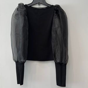 ALICE + OLIVIA FANCY BLACK TOP SIZE SMALL DESIGNER